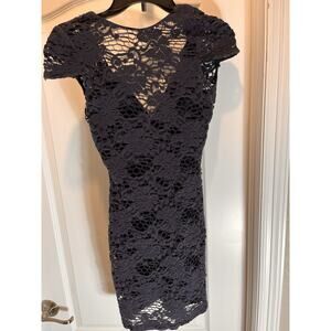 L'Agence Lace‎ bodycon dress. Navy Blue Cotton- stretch lining Size 0